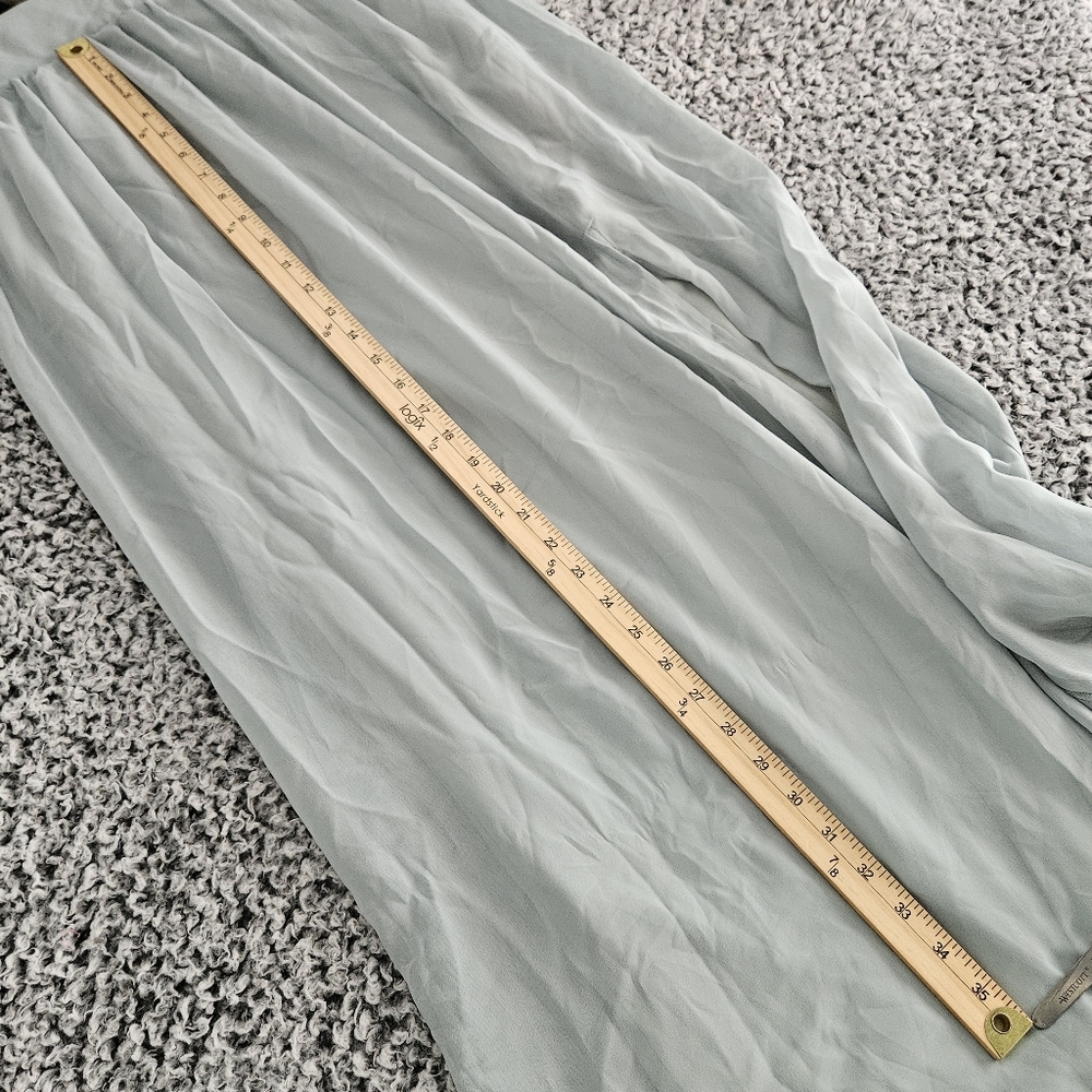 Birdy Grey Hannah Chiffon Maxi Dress Small Sage Flutter Sleeve Flowy Bridesmaid - Picture 12 of 13